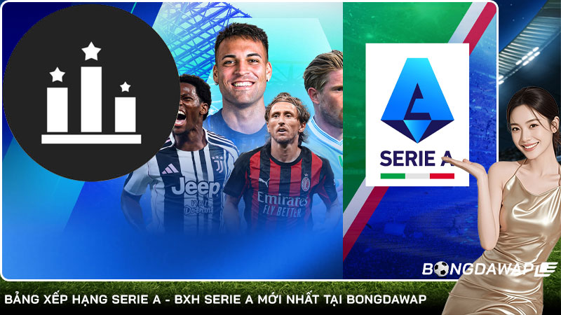 Bảng xếp hạng Serie A - BXH Serie A mới nhất tại Bongdawap